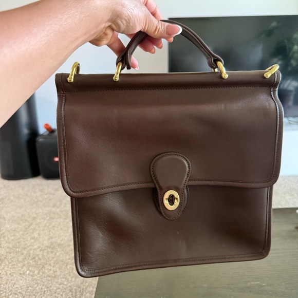 Vintage Coach Willis Brown Leather Crossbody/Satchel/Top Handle Bag - Picture 1 of 6